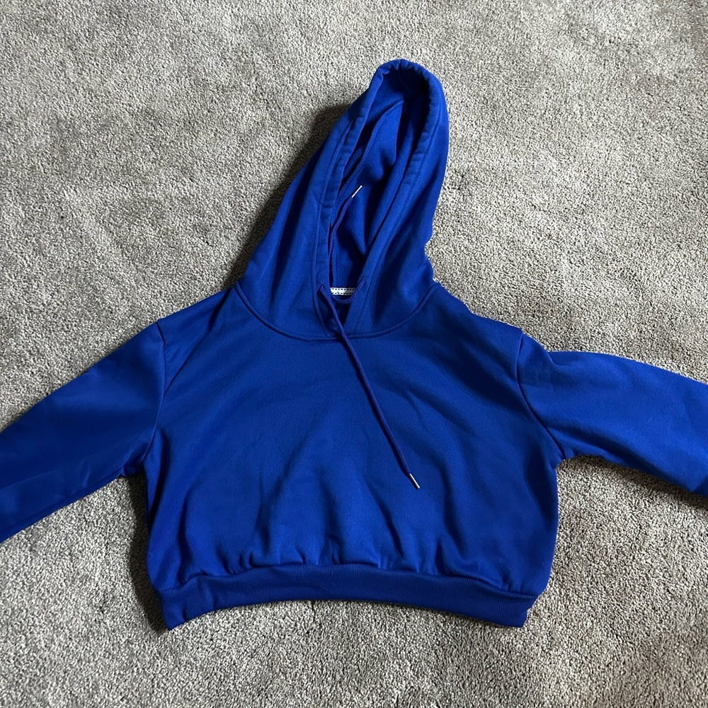 Royal blue cropped hoodie